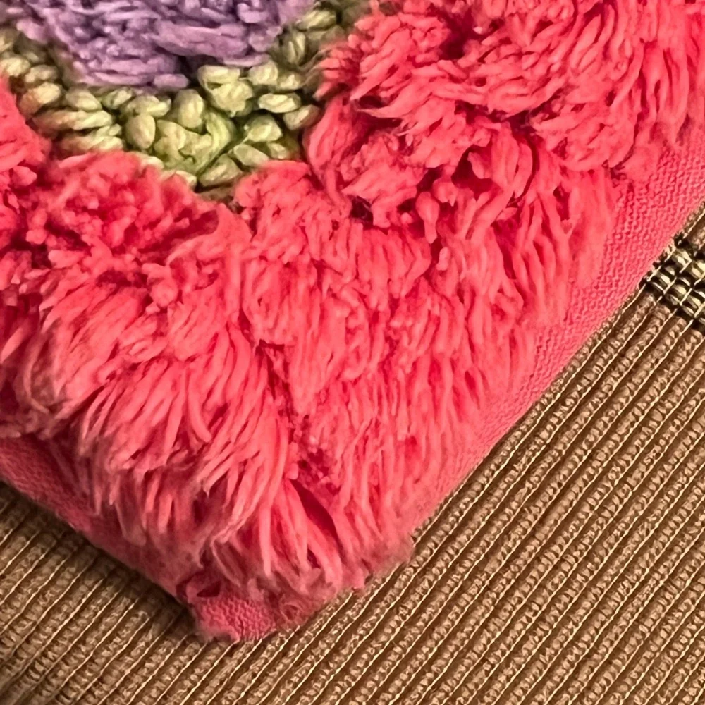 Vintage Bath rug size 30 by 21 inches/ Firm Price